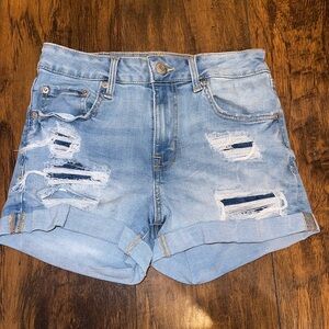 Aeropostale Light Blue Ripped Jean Shorts
